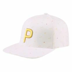 Puma Love Golf P Snapback Cap - Bright White/Mustard Seed