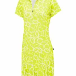 Birdee Sport Women's Nautical Short Sleeve Dress - Citrus/White
