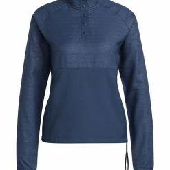 Adidas Women's Embossed 1/4-Snap Pullover - Crew Navy