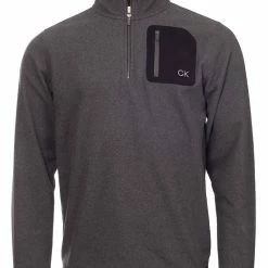 Calvin Klein Planet Fleece Half Zip - Charcoal Marl