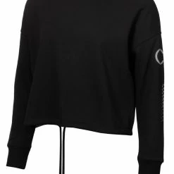 Calvin Klein W Chill Cropped Crew Sweatshirt - Black