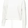 Calvin Klein W Chill Cropped Crew Sweatshirt - White