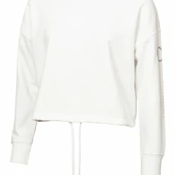 Calvin Klein W Chill Cropped Crew Sweatshirt - White