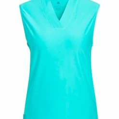 Adidas W Go-To Sleeveless Polo Shirt - Semi Mint Rush