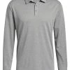 Adidas Golf Long Sleeve Polo Shirt - Grey Three Melange