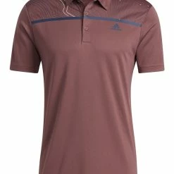 Adidas Core Chest-Print Polo Shirt - Quiet Crimson