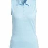 Adidas Women's Space Dye Sleeveless Polo Shirt - Bliss Blue/Pulse Blue