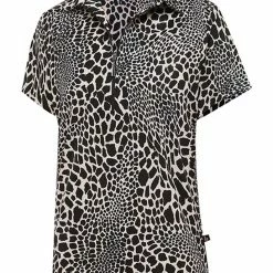 Birdee Sport Birdee Plus Women's Cougar Short Sleeve Top - Black Animal