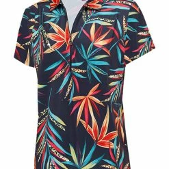 Birdee Sport Birdee Plus Women's Rainforest Short Sleeve Top - Navy Print