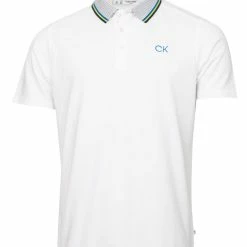 Calvin Klein Monterey Polo - White/Ocean Blue