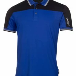 DKNY Golf Broadway Colour Block Polo - Cobalt/Black