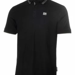 DKNY Golf Spike Polo - Black/Silver