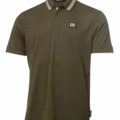 DKNY Golf Spike Polo - Olive Green/White