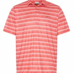 Greg Norman Heather Stripe Shark Polo - Aruba/White