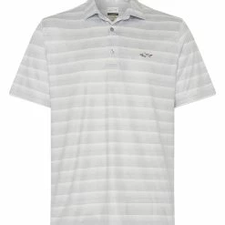 Greg Norman Heather Stripe Shark Polo - Shark Grey/White