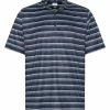 Greg Norman Heather Stripe Shark Polo - Navy/White