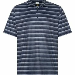 Greg Norman Heather Stripe Shark Polo - Navy/White