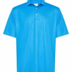 Greg Norman Tile Emboss Polo - Island Blue