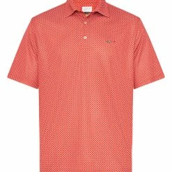 Greg Norman Diamond Foulard Polo - Deep Coral