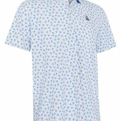 Original Penguin Micro Octopus Print (Reg Fit) Golf Polo - Bright White