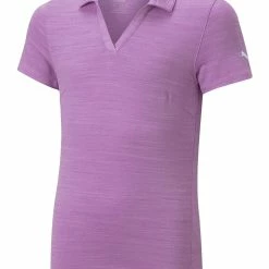 Puma JR Girls CLOUDSPUN Free Polo - Mauve Pop Heather