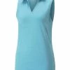 Puma Women's CLOUDSPUN Coast Sleeveless Golf Polo - Dusty Aqua Heather