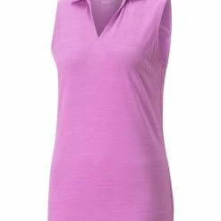 Puma Women's CLOUDSPUN Coast Sleeveless Golf Polo - Mauve Pop Heather