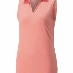 Puma Women's CLOUDSPUN Coast Sleeveless Golf Polo - Carnation Pink