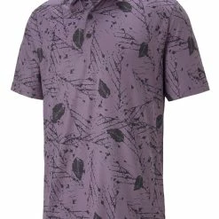 Puma CLOUDSPUN Frequency Golf Polo - Purple Charcoal/Puma Black