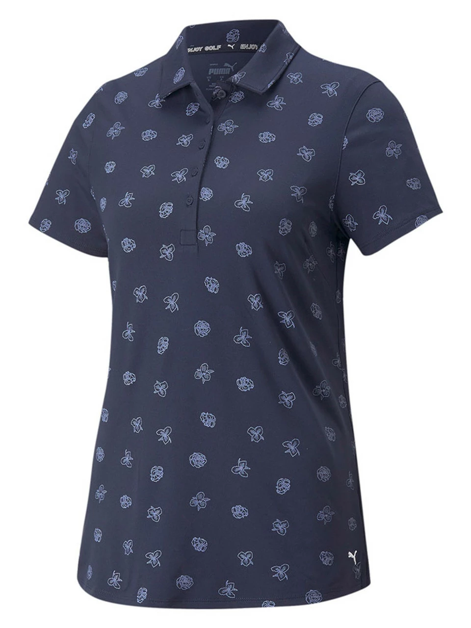 Puma Women's CLOUDSPUN Garden Golf Polo - Navy Blazer/Bright White 1 Puma Women's CLOUDSPUN Garden Golf Polo - Navy Blazer/Bright White