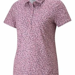 Puma Women's MATTR Fancy Plants Golf Polo - Pale Grape/Navy Blazer