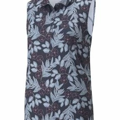 Puma Women's CLOUDSPUN Flora SL Golf Polo - Navy Blazer/Evening Sky