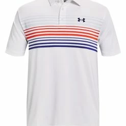 Under Armour Playoff 2.0 Chest Stripe Polo - White/Red/Blue