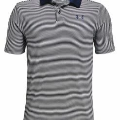 Under Armour JR Boys Performance Stripe Polo - Academy/White