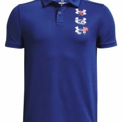 Under Armour JR Boys Performance Paradise Graphic Polo - Bauhaus Blue/White
