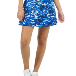 IBKUL Camo Print Swing Skort - Blue/Navy