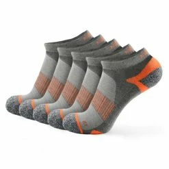 Meikan Socks Meikan 5 Pack Low Cut Performance Sports Socks - Grey/Orange