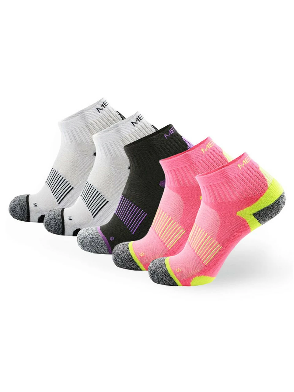 Meikan Socks Meikan 5 Pack Women's Quarter Cut Performance Sports Socks - Multi 1 Meikan Socks Meikan 5 Pack Women's Quarter Cut Performance Sports Socks - Multi