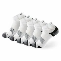 Meikan Socks Meikan 5 Pack Women's Quarter Cut Performance Sports Socks - White/Black