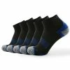 Meikan Socks Meikan 5 Pack Quarter Cut Performance Sports Socks - Black/Dark Blue