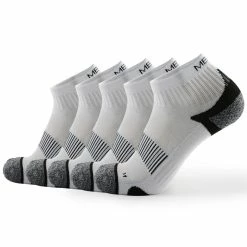 Meikan Socks Meikan 5 Pack Quarter Cut Performance Sports Socks - White/Black