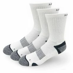 Meikan Socks Meikan 3 Pack Crew Cut Performance Sports Socks - White/Black
